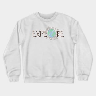 Explore Watercolor Globe Crewneck Sweatshirt